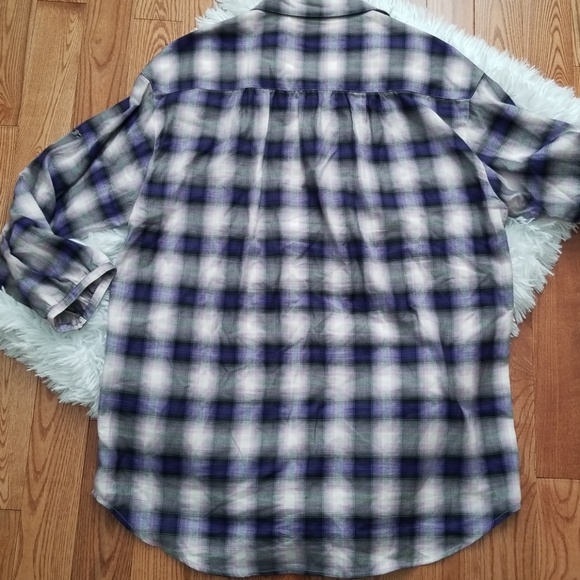 Vince Purple Plaid Button Down - Picture 5 of 7
